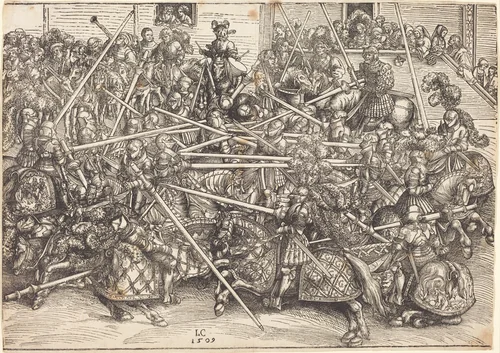 The Third Tournament by Lucas Cranach, print, 1509