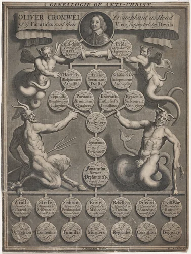 Oliver Cromwell by George Bickham Sr., print, 1684-1769