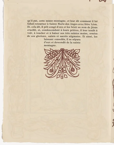 Tailpiece (page 354) from Les Petites Fleurs de St. François (The Little Flowers of St. Francis) by Émile Bernard, illustrated book, 1928