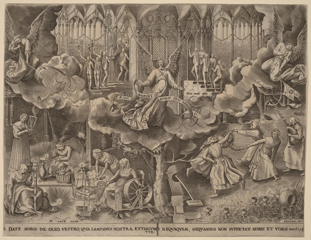 The Parable of the Wise and Foolish Virgins by Philip Galle, print, 1555-1565