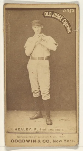 Healey, Pitcher, Indianapolis, from the Old Judge series (N172) for Old Judge Cigarettes by Goodwin & Company, photograph, 1887