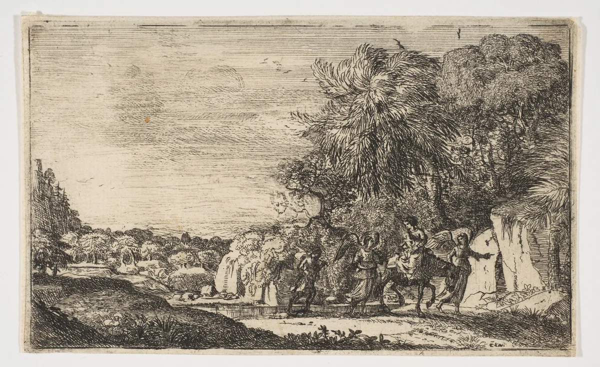 The Flight into Egypt by Claude Lorrain, print, 1625-1636