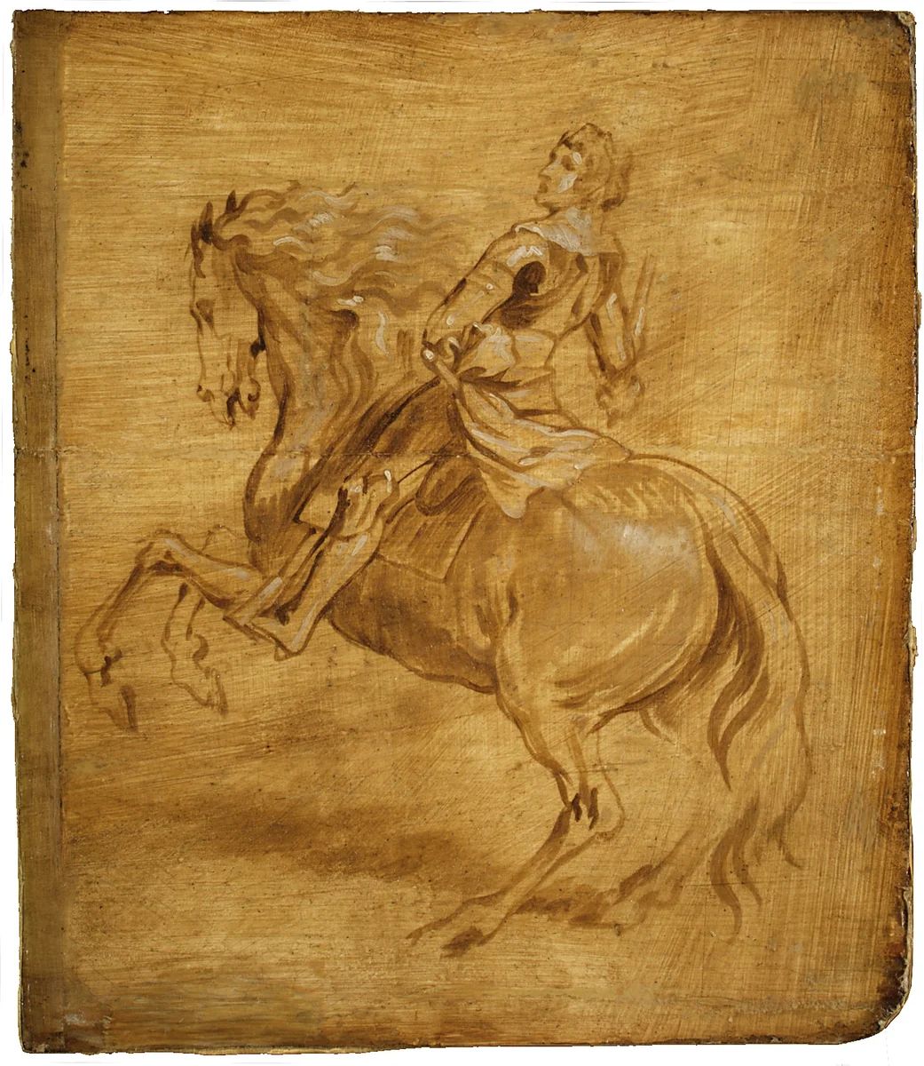 A Man Riding a Horse by Anthony van Dyck, painting, 1625-1635