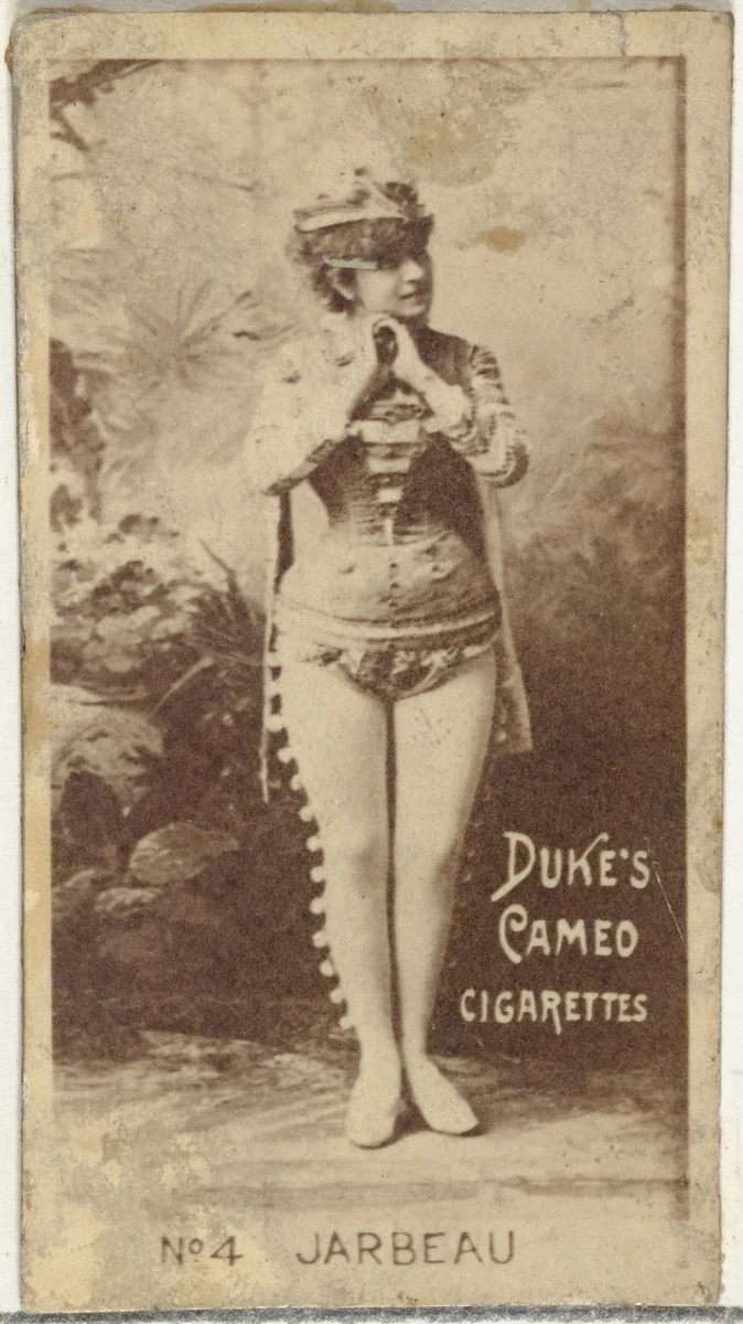 Card Number 4, Vernona Jarbeau, from the Actors and Actresses series (N145-4) issued by Duke Sons & Co. to promote Cameo Cigarettes by W. Duke, Sons & Co., photograph, 1880-1889