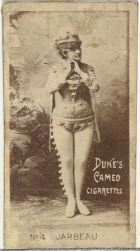 Card Number 4, Vernona Jarbeau, from the Actors and Actresses series (N145-4) issued by Duke Sons & Co. to promote Cameo Cigarettes by W. Duke, Sons & Co., photograph, 1880-1889