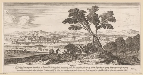 Gezicht op Fréjus by Israël Silvestre, print, 1631-1691