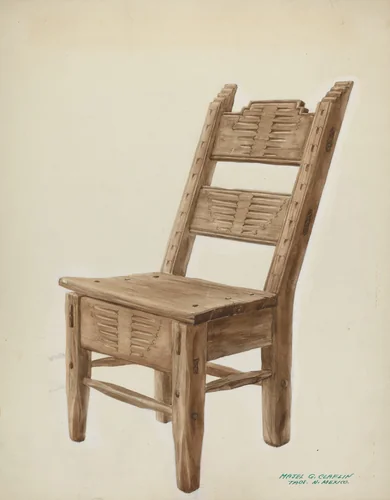 Wooden Chair by Majel G. Claflin, index of american design, 1939