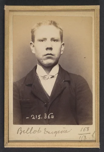 Billot. Eugène. 20 ans, né à La Charité (Nièvre). Tailleur d'habits. Anarchiste. 9/3/94. by Alphonse Bertillon, photograph, 1894