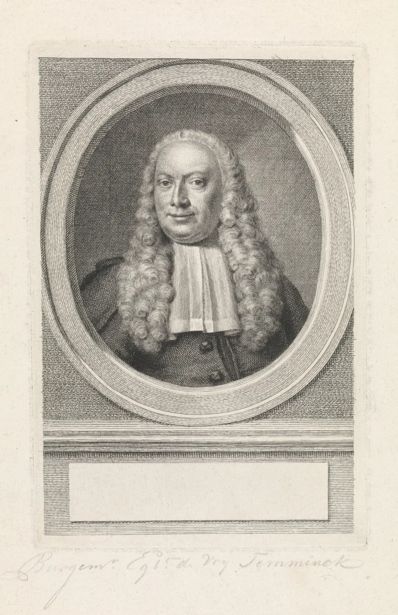 Portret van Egbert de Vrij Temminck by Jacob Houbraken, print, 1749-1780