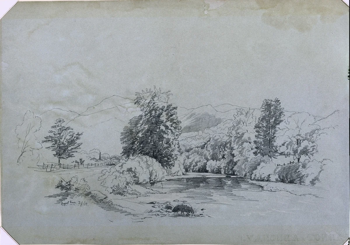 Boquet River by David Johnson, drawing, 1859