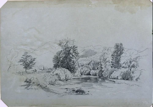 Boquet River by David Johnson, drawing, 1859