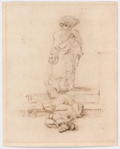 Copy after the Levite and the Violated Woman by Rembrandt van Rijn, drawing, 1626-1669