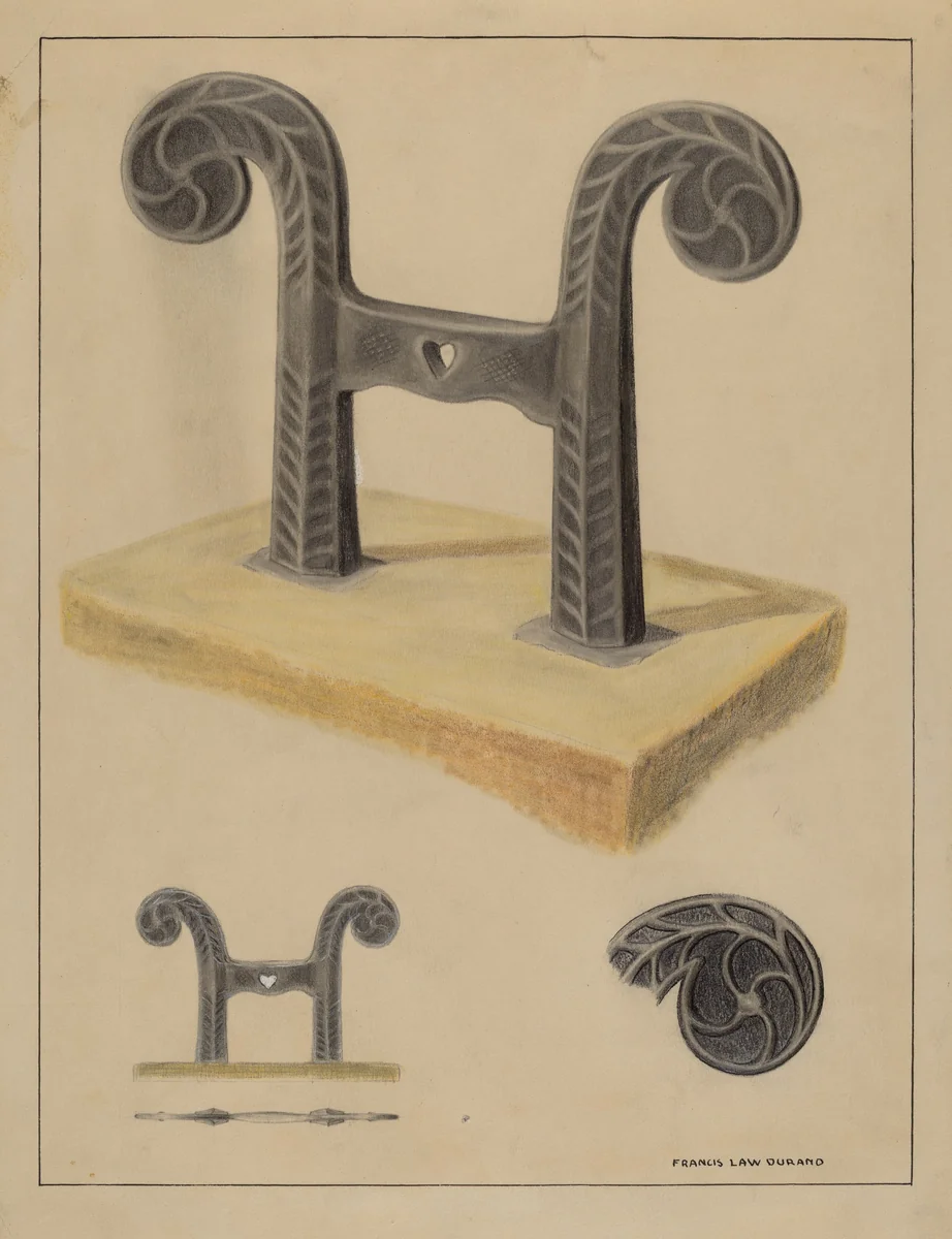 Foot Scraper by Francis Law Durand, index of american design, 1936
