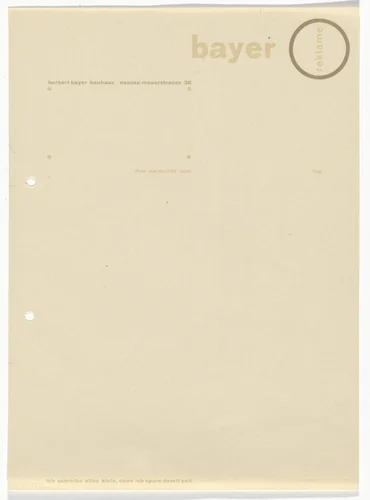 Herbert Bayer letterhead by Herbert Bayer, design, 1926