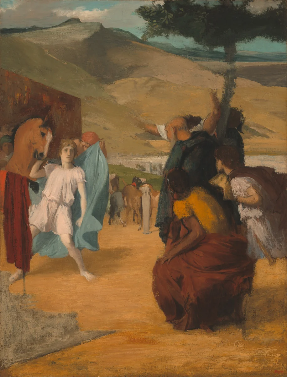 Alexander and Bucephalus by Edgar Degas, painting, 1861-1862