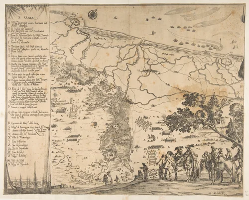 Siege of Saint-Omer by Stefano della Bella, print, 1638