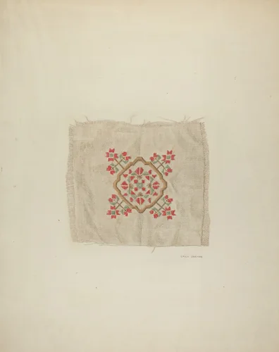 Embroidery Detail by Emily Gierman, index of american design, 1940