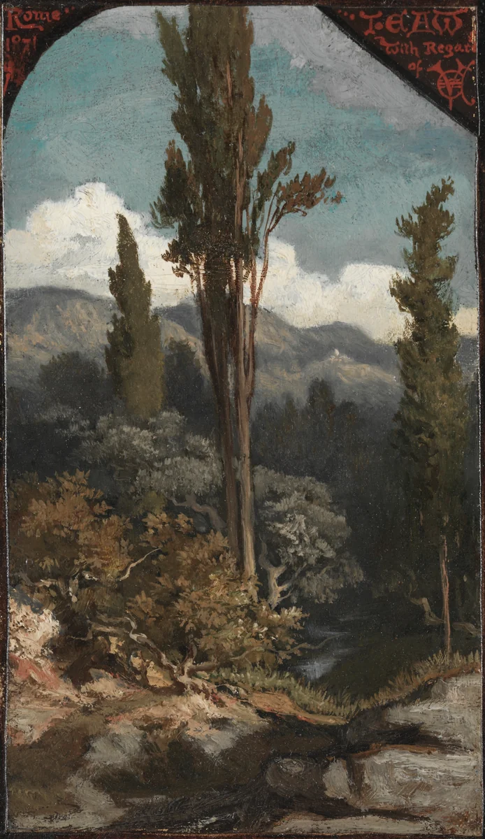 Three Trees: Italy by Elihu Vedder, painting, 1871