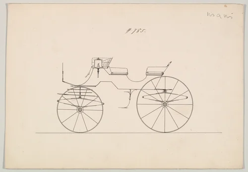 Design for Vis-à-vis, no. 785 by Brewster & Co., drawing, 1850-1870