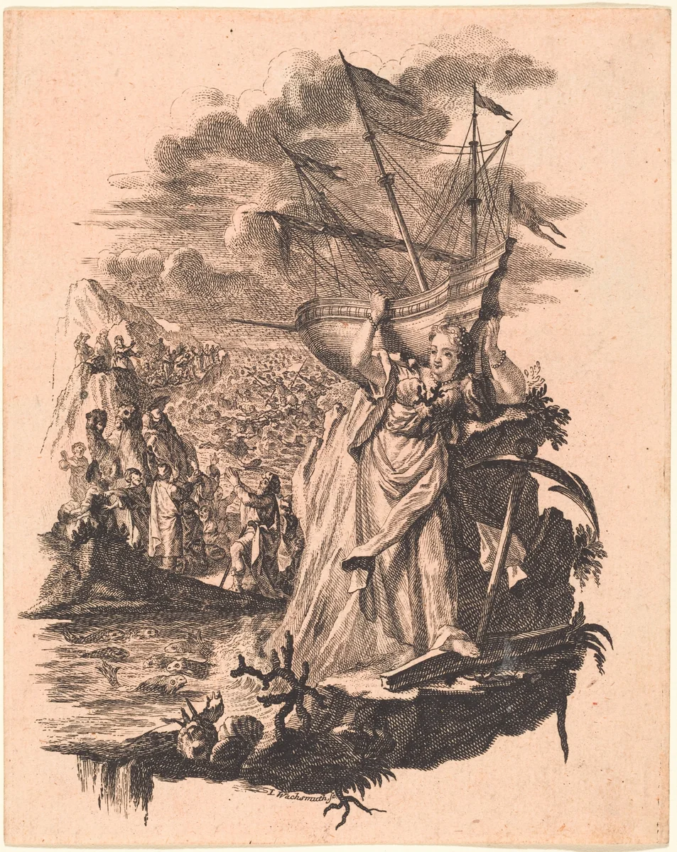 Allegory of Water by Jeremias Wachsmuth, print, 1711-1771