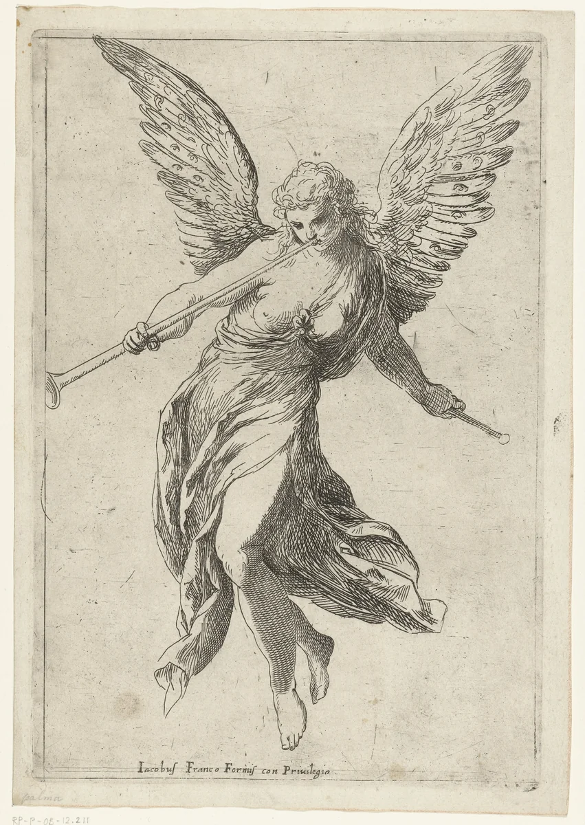 De Roem (Fame) by Jacopo Palma, print, 1554-1611
