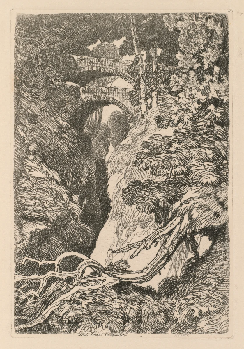 Liber Studiorum: Plate 10, The Devil's Bridge, Cardinganshire by John Sell Cotman, book, 1838