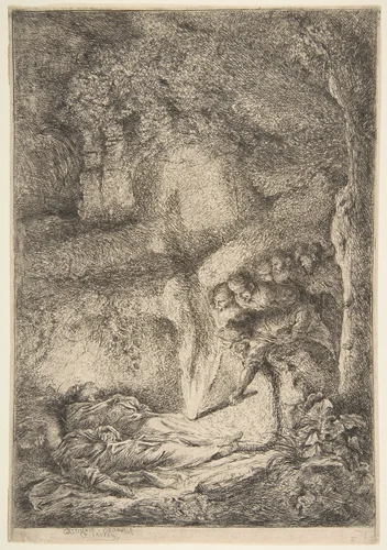 Finding the bodies of Saints Peter and Paul by Giovanni Benedetto Castiglione, print, 1645-1651
