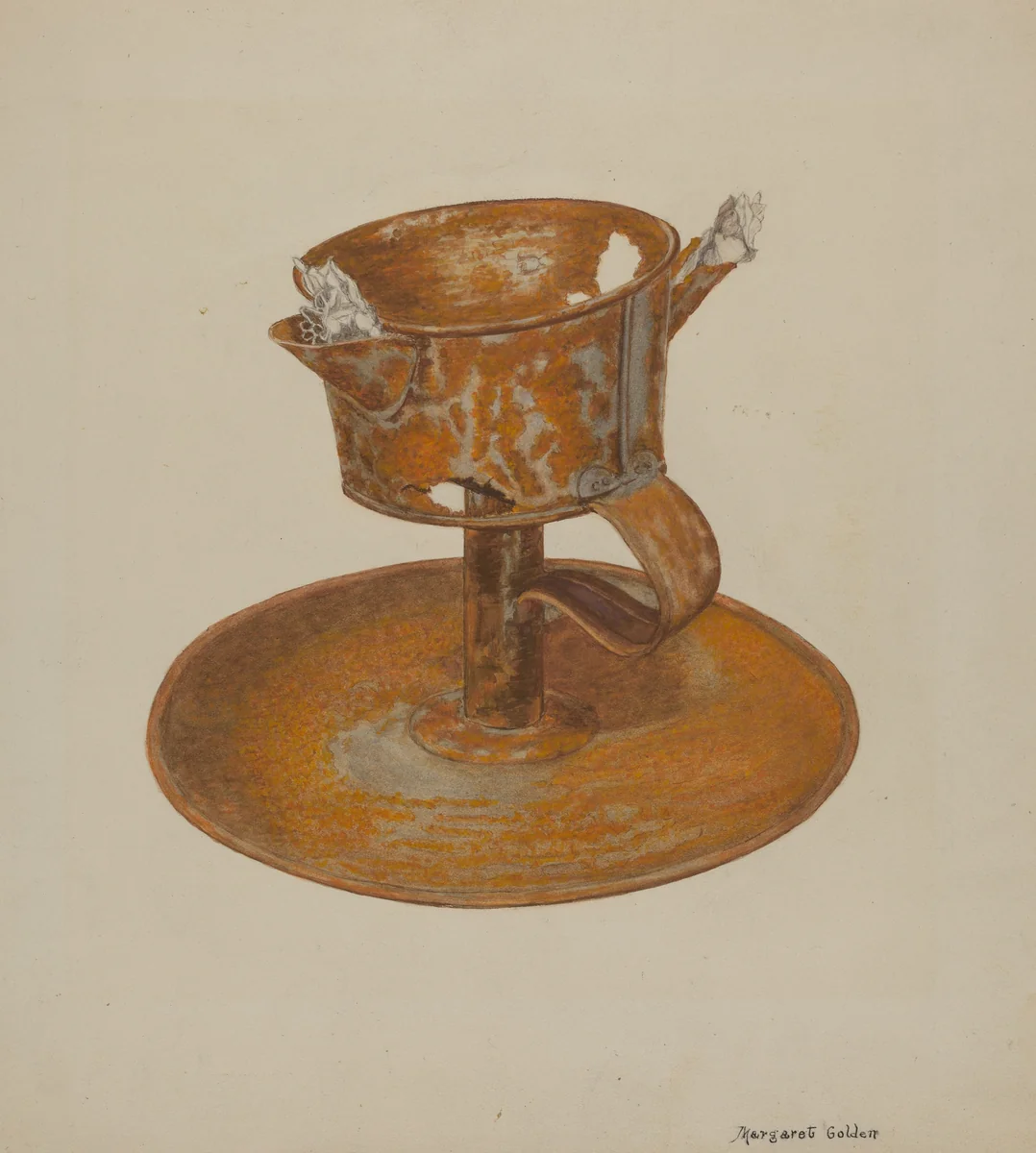 Grease Lamp by Margaret Golden, index of american design, 1941