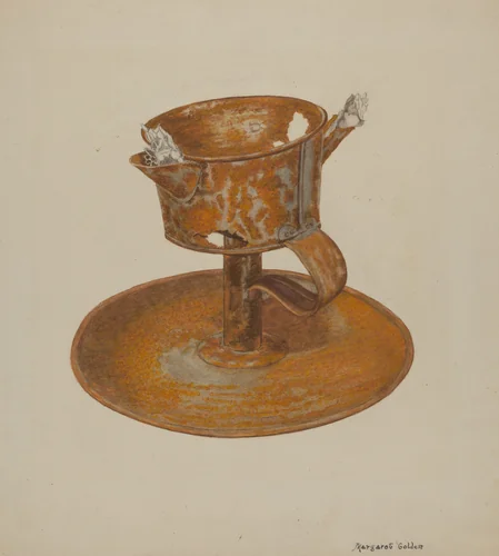 Grease Lamp by Margaret Golden, index of american design, 1941