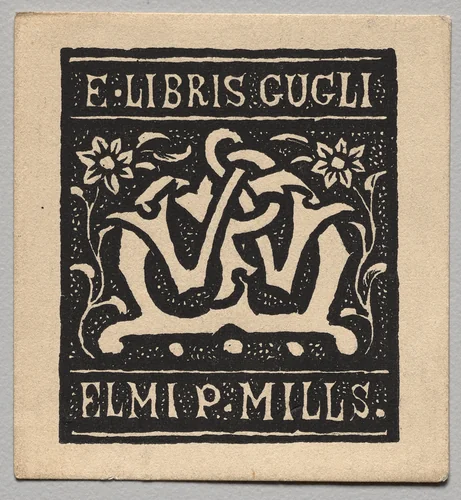 Bookplate: Elmi P. Mills by Charles Samuel Keene, print