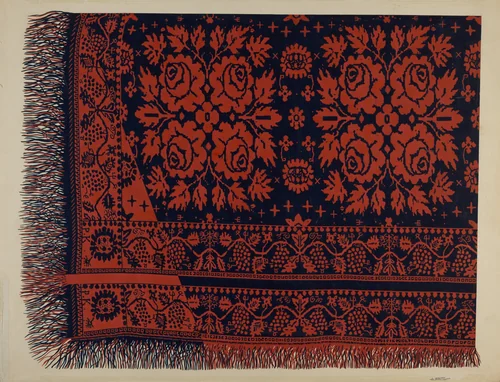 Coverlet by Edward White, index of american design, 1935-1942