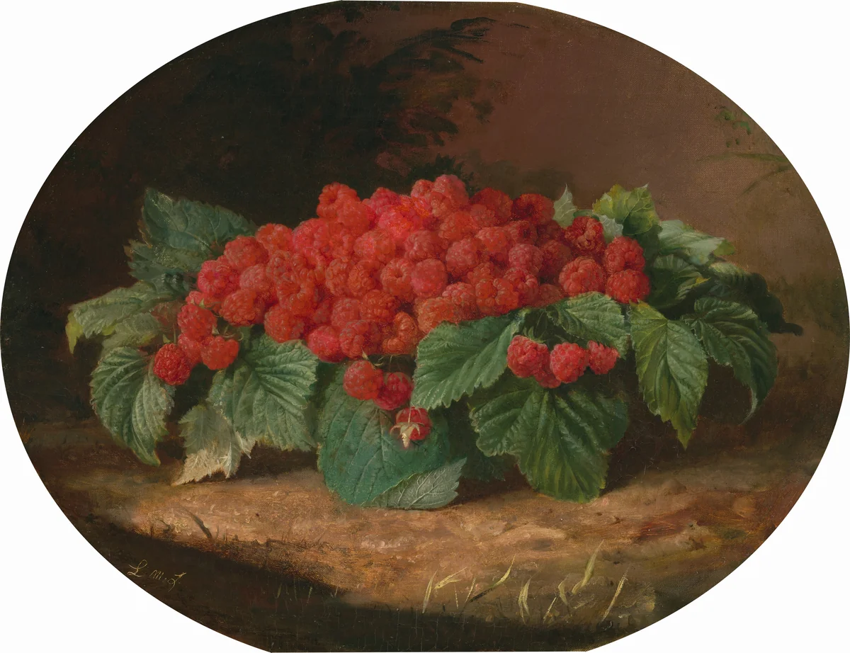 Raspberries by Lilly Martin Spencer, painting, 1859