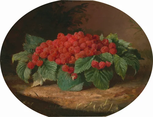 Raspberries by Lilly Martin Spencer, painting, 1859