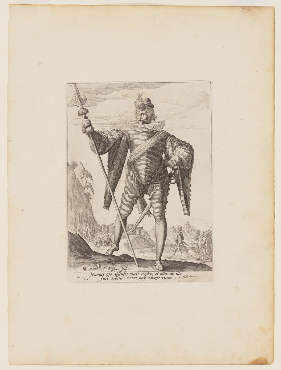 Lieutenant-Colonel, from Officers and Soldiers of the Bodyguard of Emperor Rudolph II by Jacques de Gheyn II, print, 1587