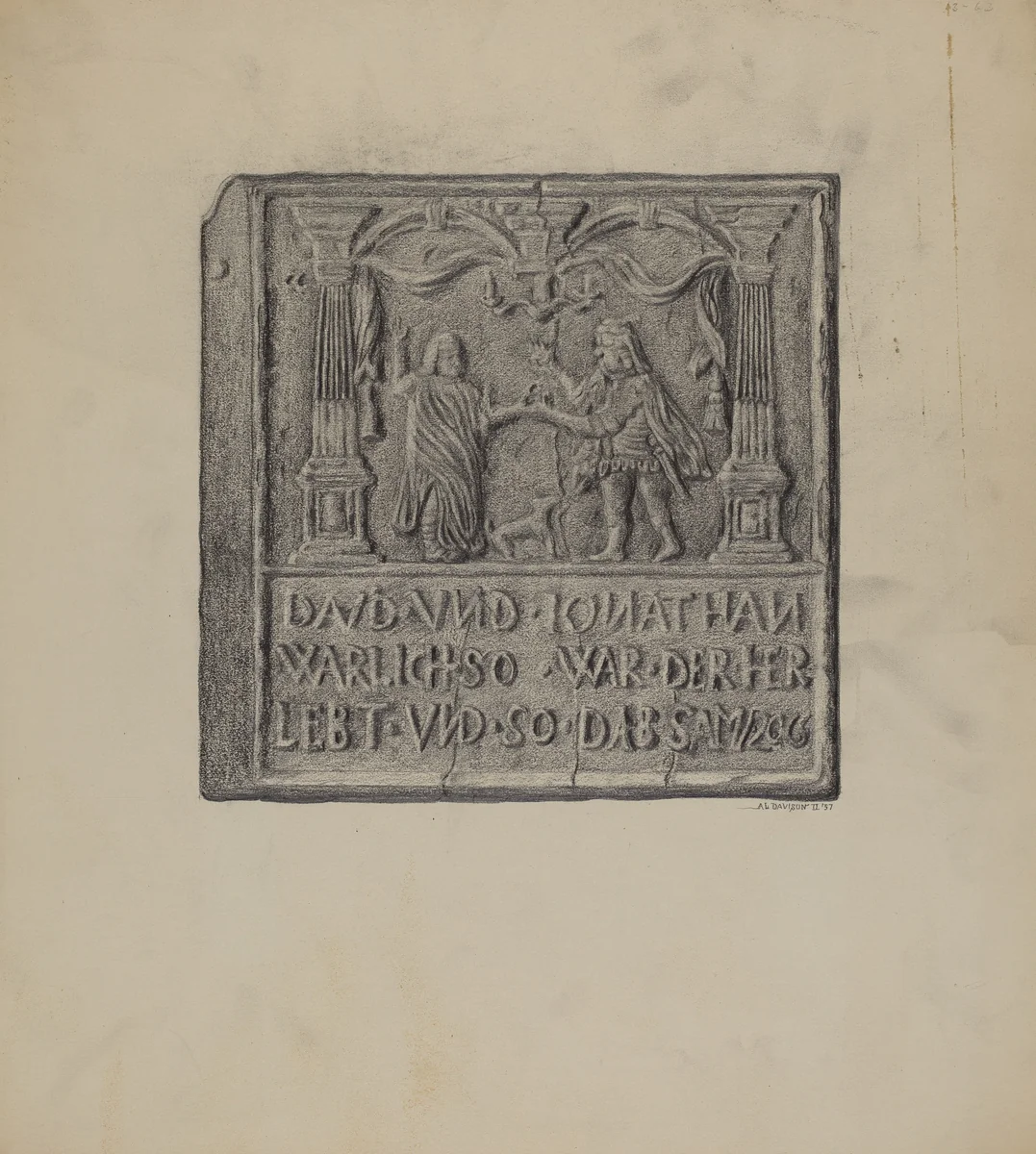 Pa. German Stove Plate by Austin L. Davison, index of american design, 1937
