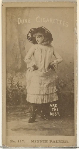 Card Number 117, Minnie Palmer, from the Actors and Actresses series (N145-6) issued by Duke Sons & Co. to promote Duke Cigarettes by W. Duke, Sons & Co., photograph, 1880-1889