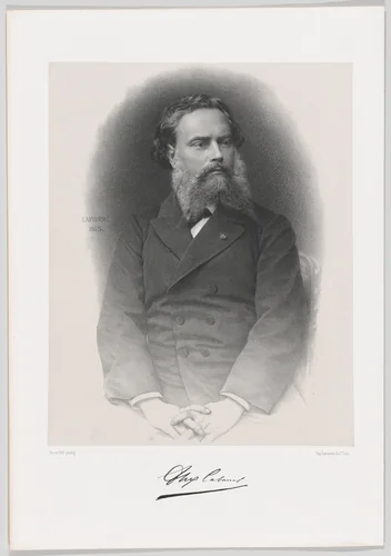 Portrait de Alexandre Cabanel by Jean-Baptiste Adolphe Lafosse, print, 1865