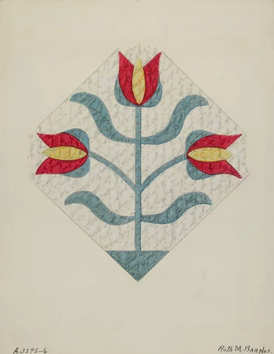 Quilt by Ruth M. Barnes, index of american design, 1936