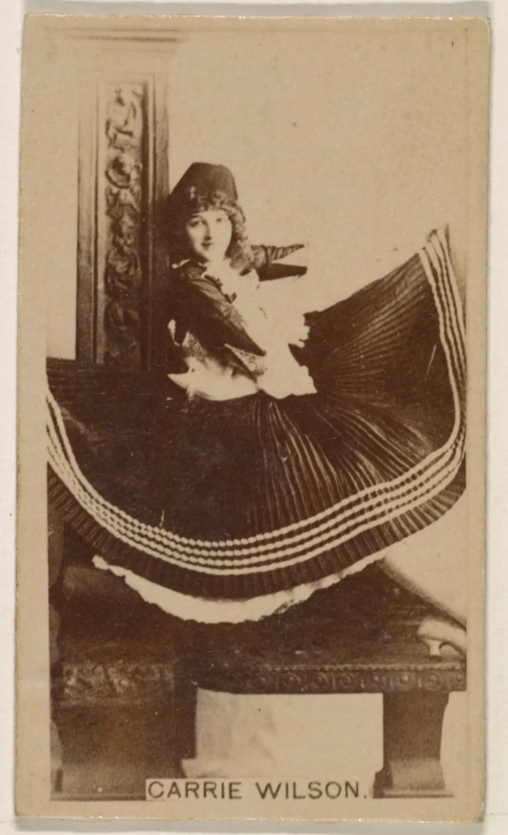 Carrie Wilson, from the Actresses series (N245) issued by Kinney Brothers to promote Sweet Caporal Cigarettes by Kinney Brothers Tobacco Company, photograph, 1890