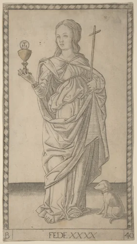 Fede (Faith) by Master of the E-Series Tarocchi, print, 1465