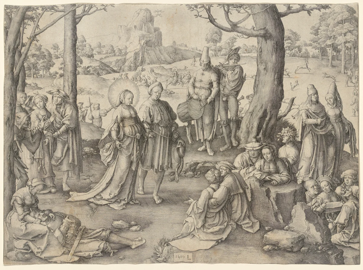 The Dance of Saint Mary Magdalene by Lucas van Leyden, print, 1519