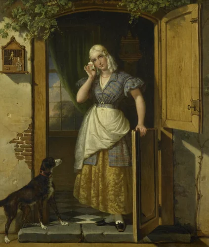 Love Note by Johannes Hendrik van West, painting, 1838