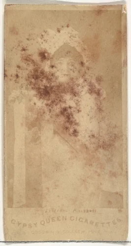 Lillian Russell, from the Actors and Actresses series (N171) for Gypsy Queen Cigarettes by Goodwin & Company, photograph, 1886-1890