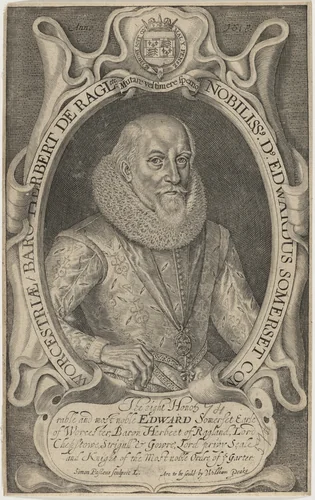 Edward Somerset, Fourth Earl of Worcester by Simon van de Passe, print, 1595-1647