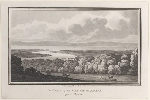 The Union of the Wye with the Severn from Chepstow, from "Remarks on a Tour to North and South Wales, in the year 1797" by John Hill, print, 1799