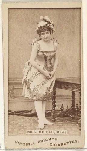 Mlle. De Eau, Paris, from the Actors and Actresses series (N45, Type 1) for Virginia Brights Cigarettes by Allen & Ginter, photograph, 1885-1891