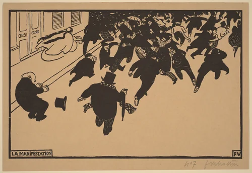 La Manifestation (The Demonstration) by Félix Vallotton, print, 1893