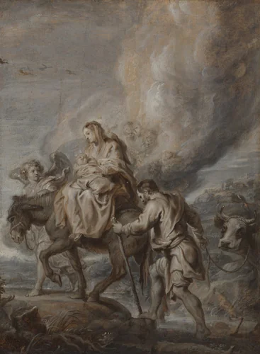 The Flight into Egypt by Abraham van Diepenbeeck, painting, 1640-1660