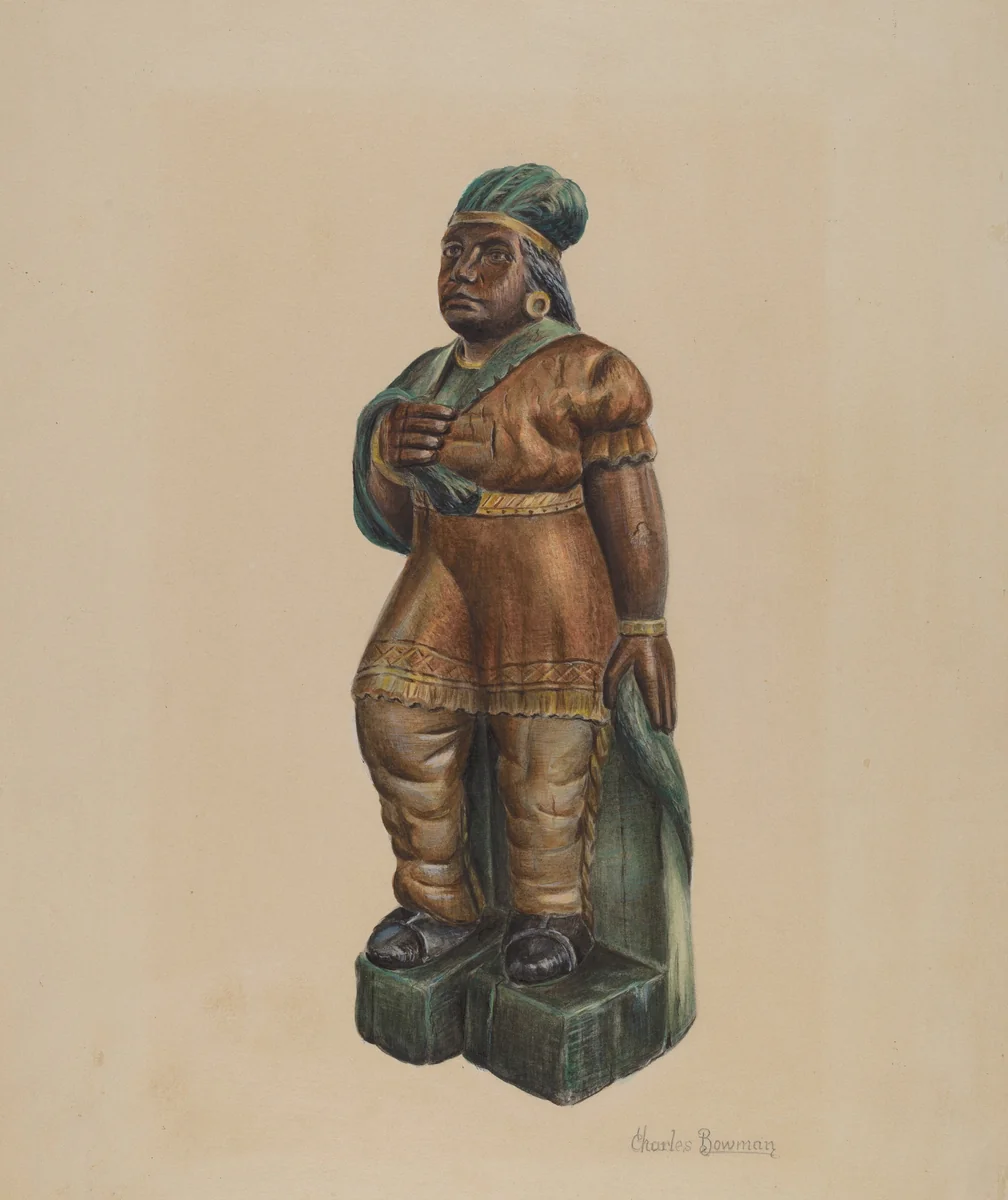 Cigar Store Indian by Charles Bowman, index of american design, 1938