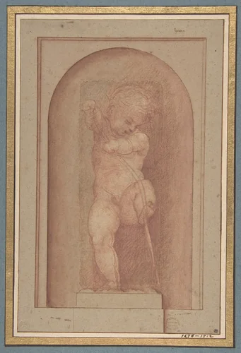 Putto Bending a Bow by Giorgione, drawing, 1477-1510